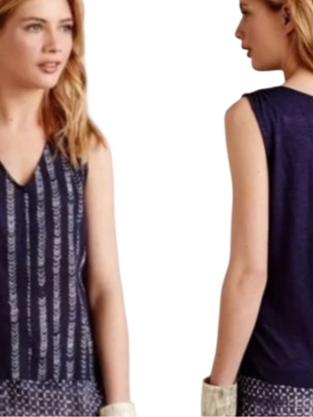 Anthropologie Left Coast Purple Linen Textured Knit Top - Sm